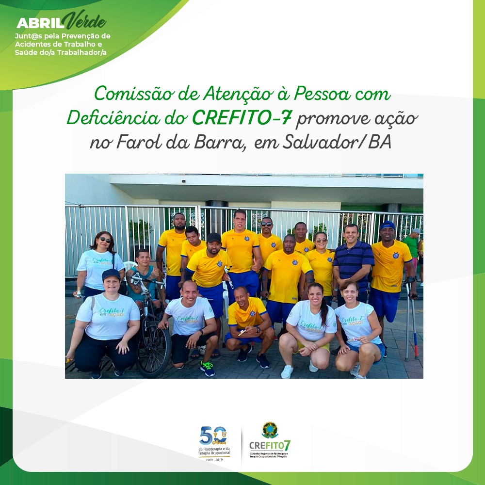 Comissão de Atenção à Pessoa com Deficiência do CREFITO-7 promove ação no Farol da Barra