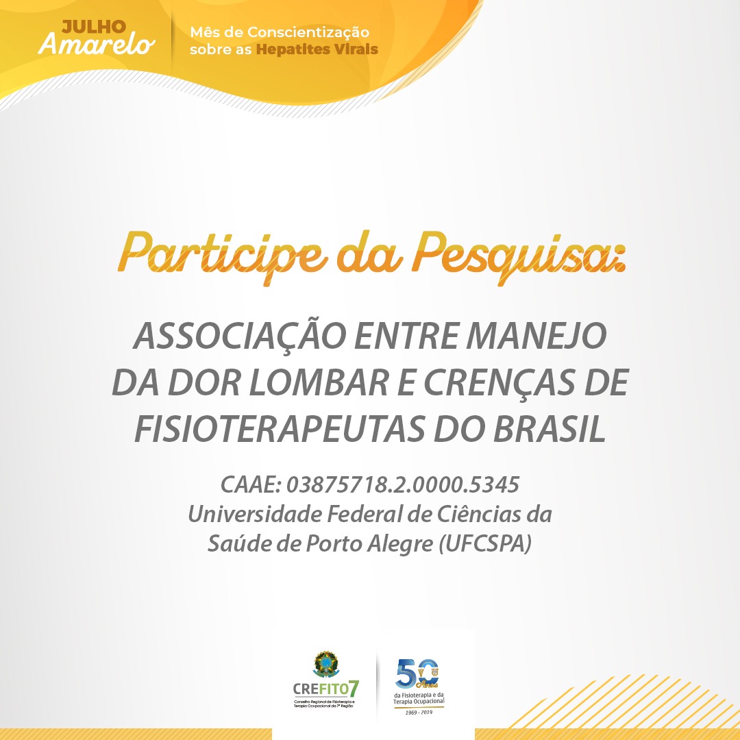 Pesquisa: Associação entre Manejo da Dor Lombar e Crenças de Fisioterapeutas do Brasil