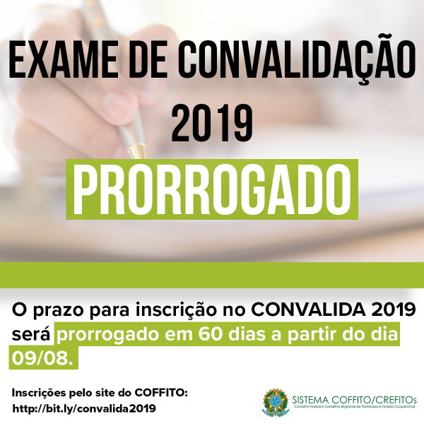 CONVALIDA 2019 - INSCRIÇÕES PRORROGADAS!