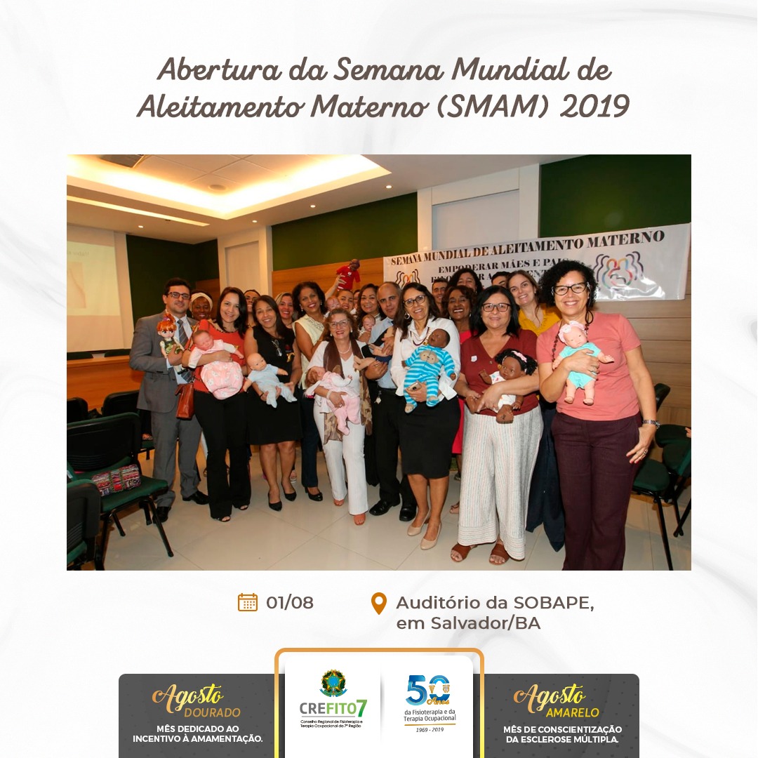 CREFITO-7 participa do evento de abertura da Semana Mundial de Aleitamento Materno (SMAM) 2019 em