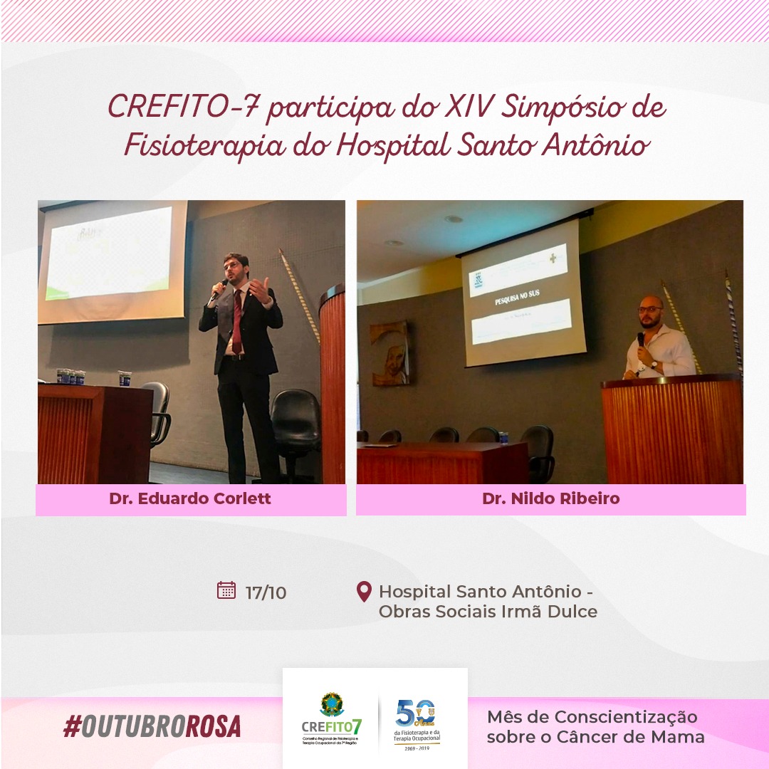CREFITO-7 participa do XIV Simpósio de Fisioterapia do Hospital Santo Antônio