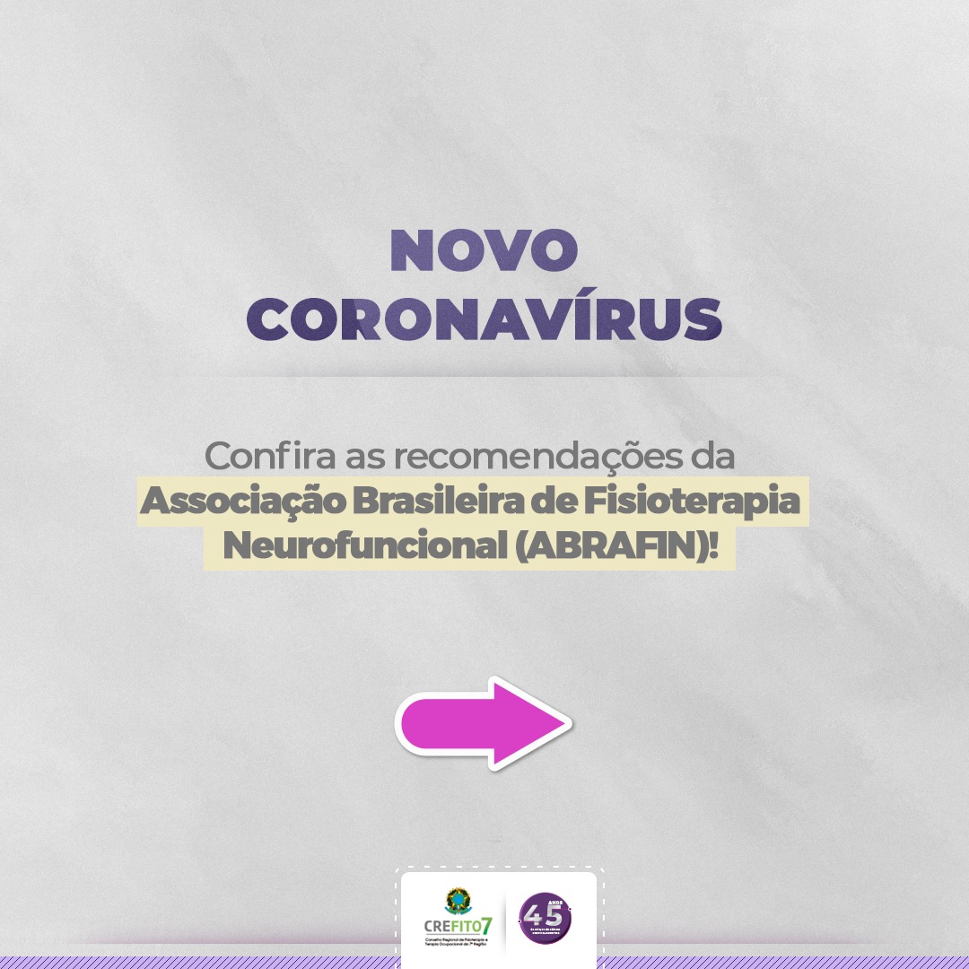 Novo Coronavírus. Recomendações da ABRAFIN