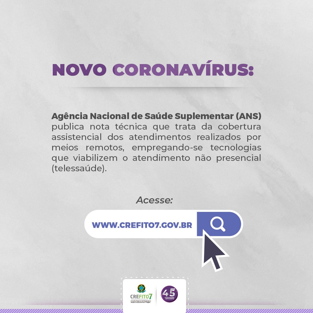 Novo Coronavírus: ANS publica nota técnica que trata de Telessaúde