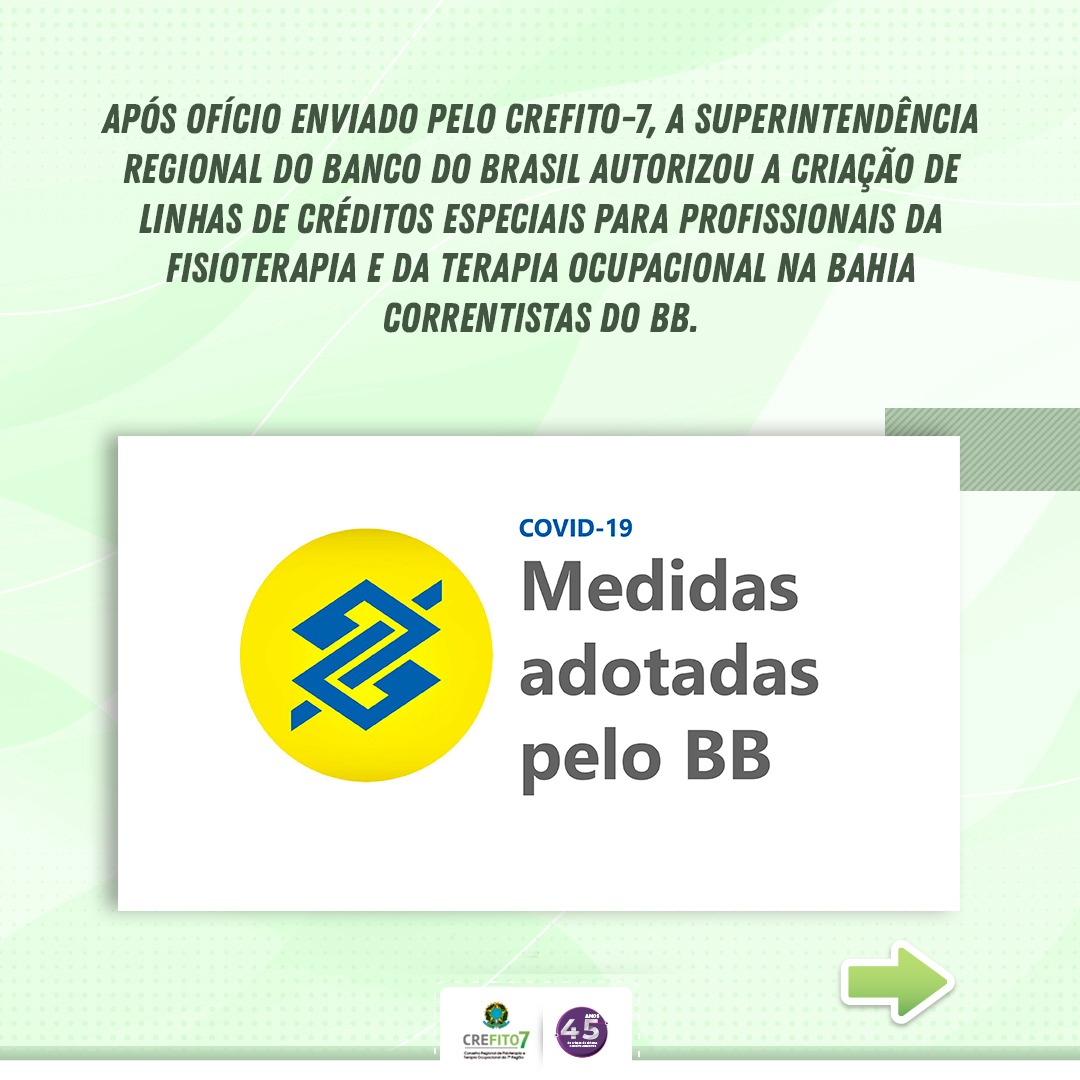 Banco do Brasil cria linhas de créditos especiais para fisioterapeutas e terapeutas ocupacionais