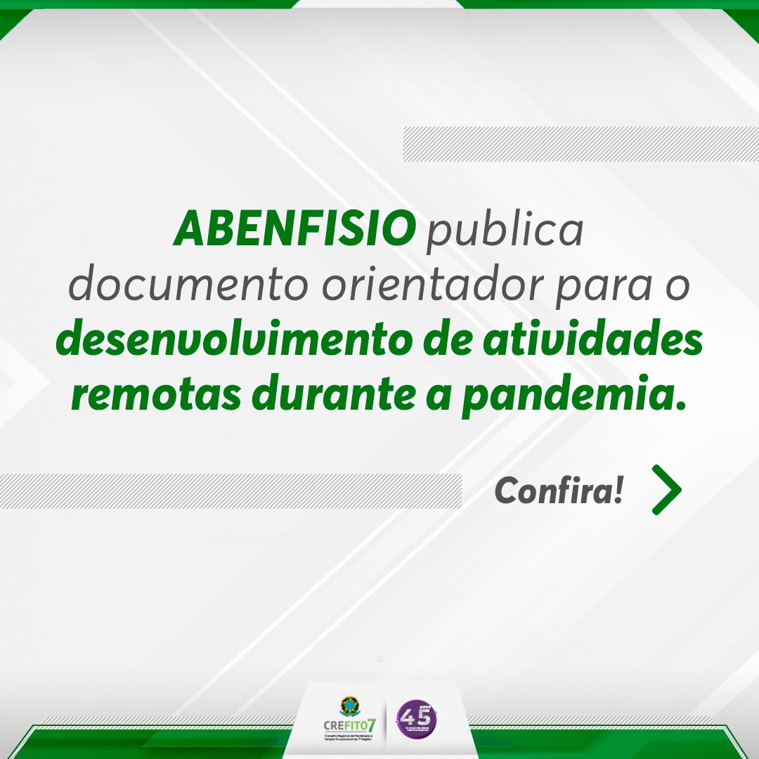 ABENFISIO publica documento para retomada das atividades