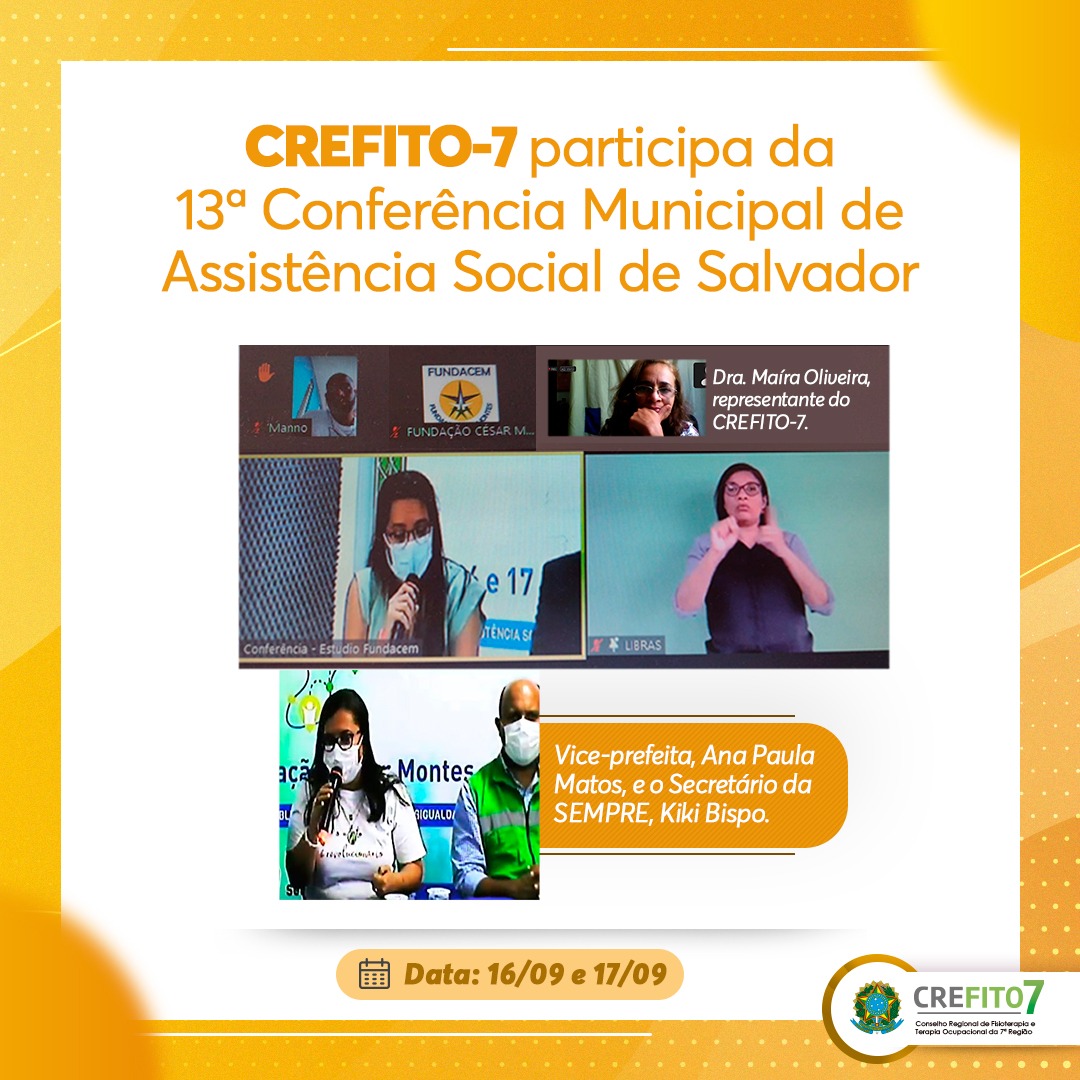 CREFITO-7 participa da 13ª Conferência Municipal de Assistência Social de Salvador