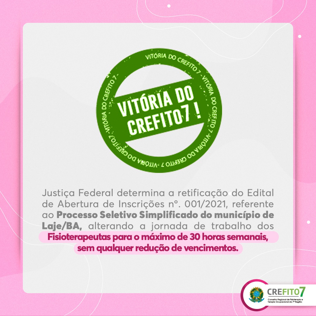 Read more about the article O CREFITO-7 garante o cumprimento da Lei!
