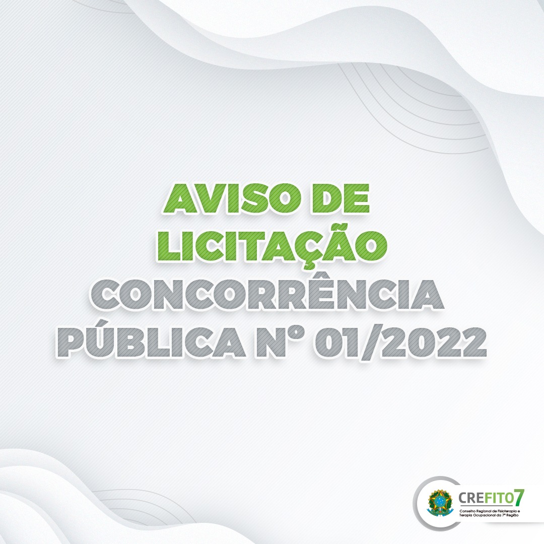 Read more about the article AVISO DE LICITAÇÃO – CONCORRÊNCIA PÚBLICA Nº 01/2022