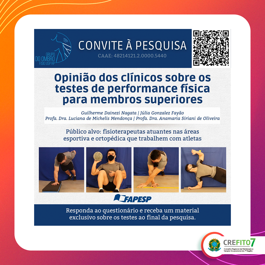 Read more about the article Participe da Pesquisa: Opinião dos clínicos sobre os testes de performance física para membros superiores