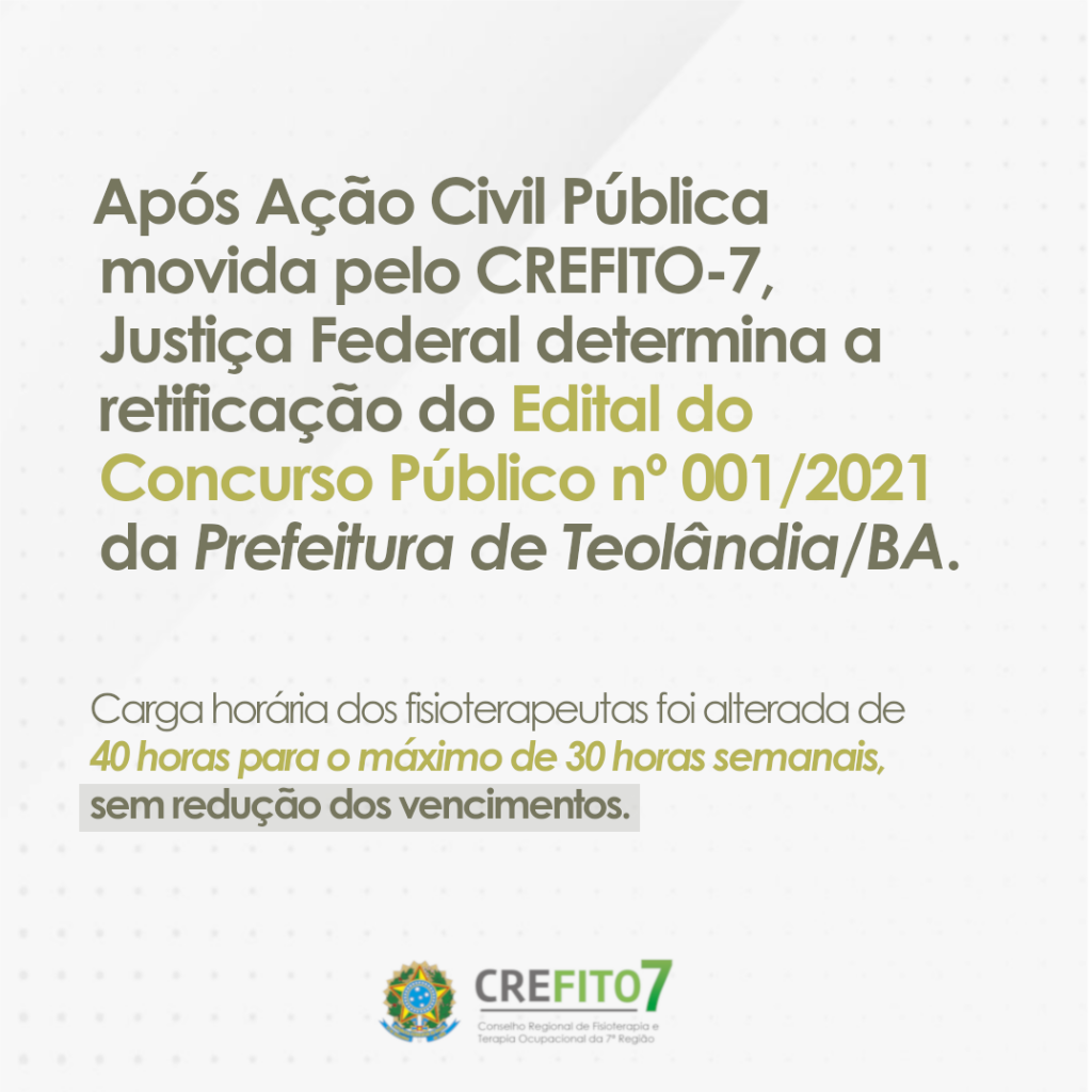 Justiça Federal determina a retificação do Edital n° 001/2021 da Prefeitura de Teolândia/BA