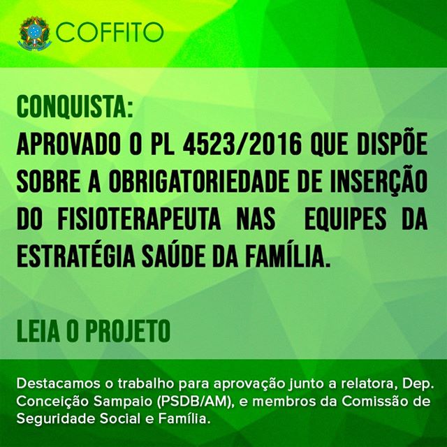 CSSF aprova inclusão do fisioterapeuta nas equipes da Estratégia de Saúde da Família