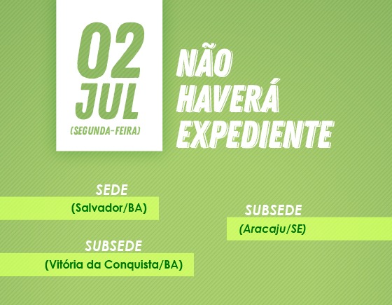 Alteração de Expediente – 02 de julho