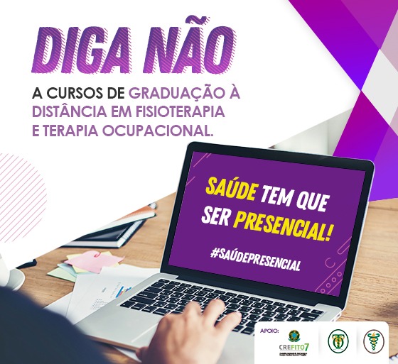 Materiais da campanha contra cursos de graduação à distância na área da Saúde.