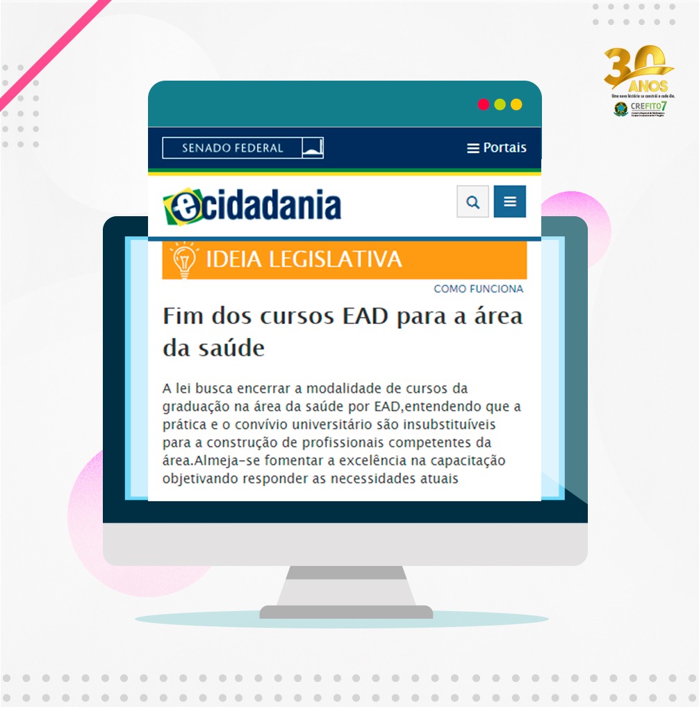 Apoie a Ideia Legislativa que trata do fim dos cursos EAD para a área da Saúde!