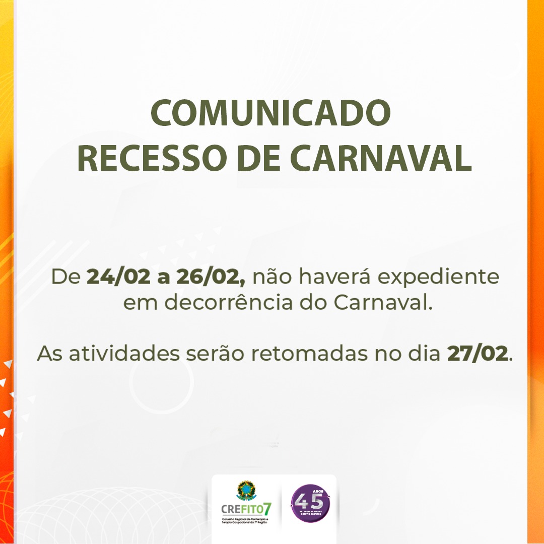 Comunicado - Carnaval