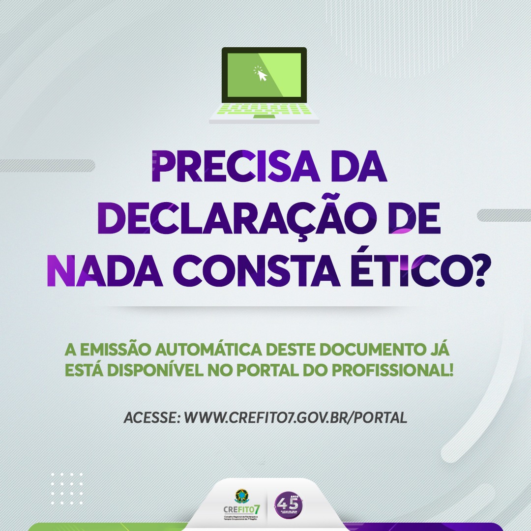 Read more about the article Emissão da Declaração de Nada Consta Ético