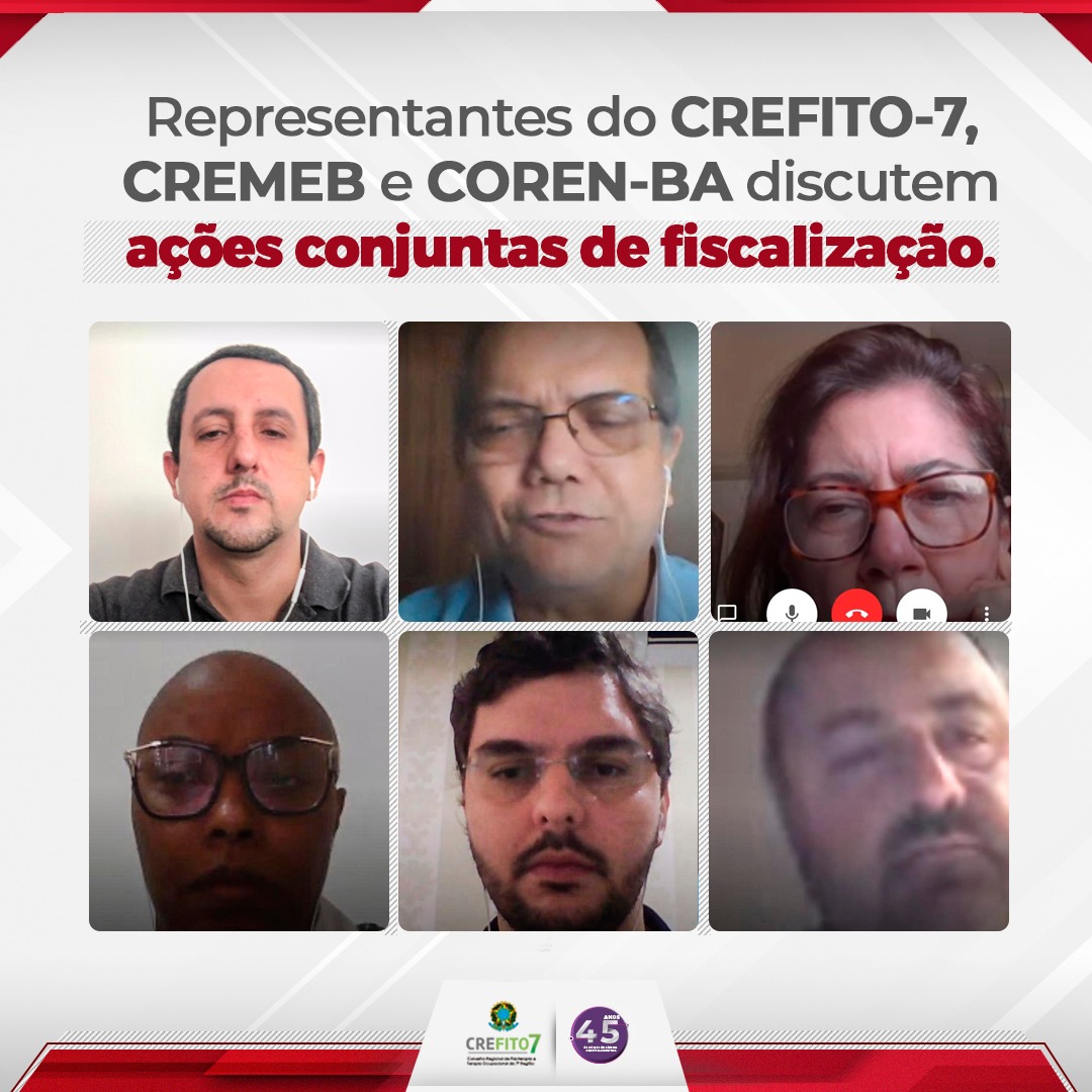 Representantes do CREFITO-7, CREMEB e COREN-BA discutem ações conjuntas de fiscalização