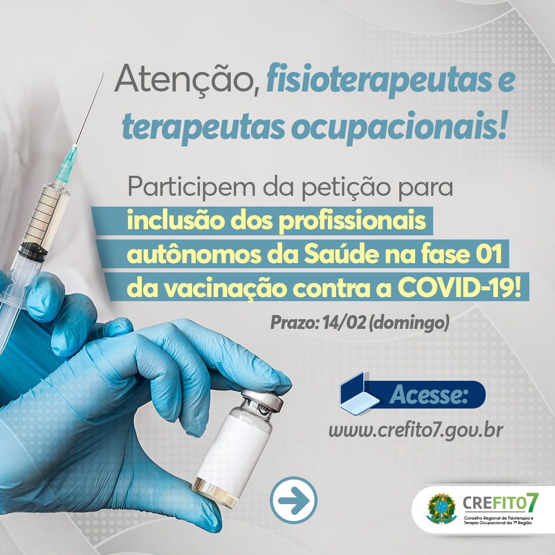 Read more about the article Petição para inclusão dos profissionais autônomos da Saúde na fase 01 de vacinação