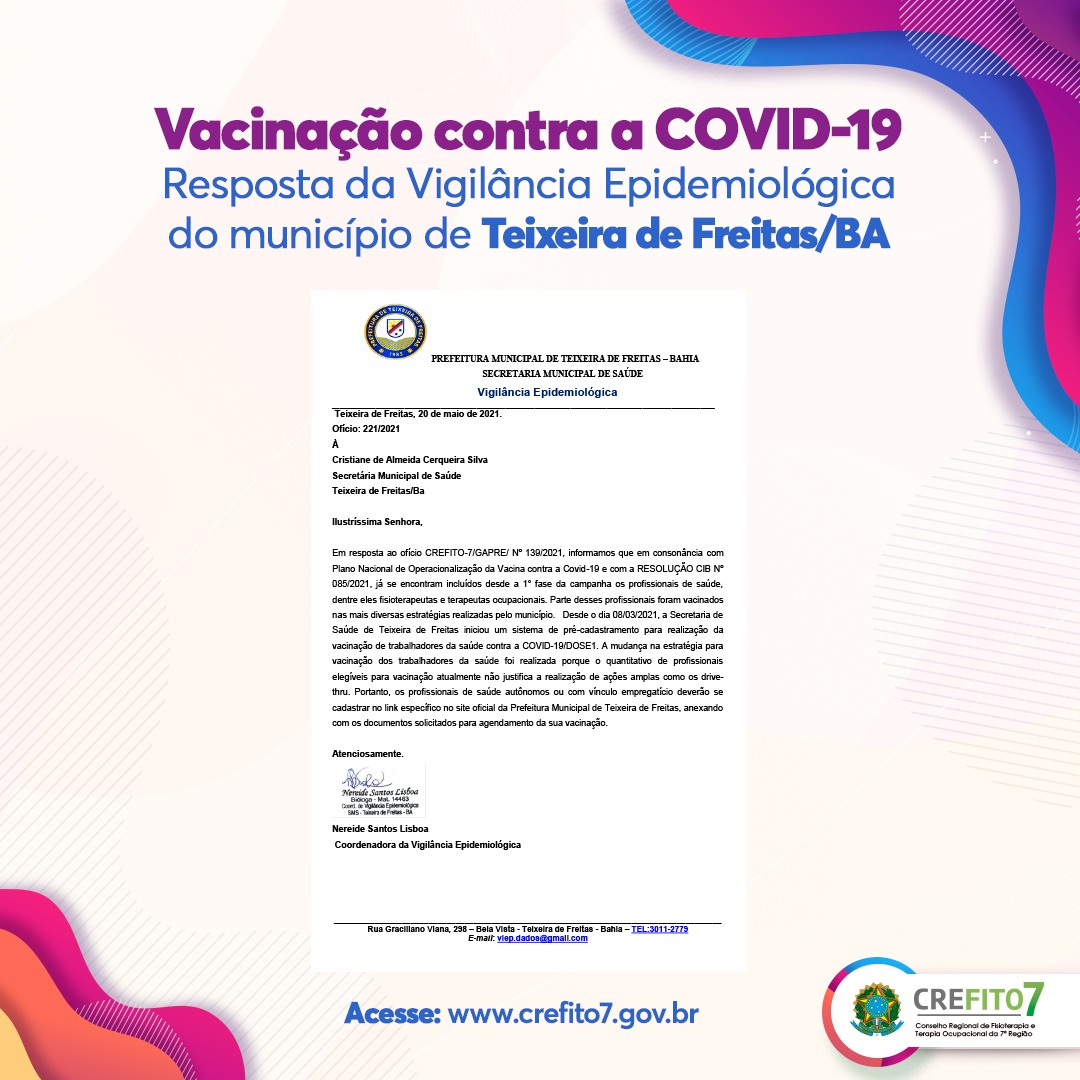 Vacinação contra a COVID-19 - Teixeira de Freitas