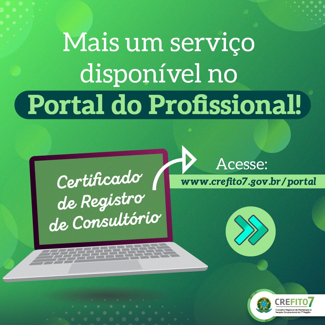 Emita o Certificado de Registro de Consultório pelo Portal do Profissional!