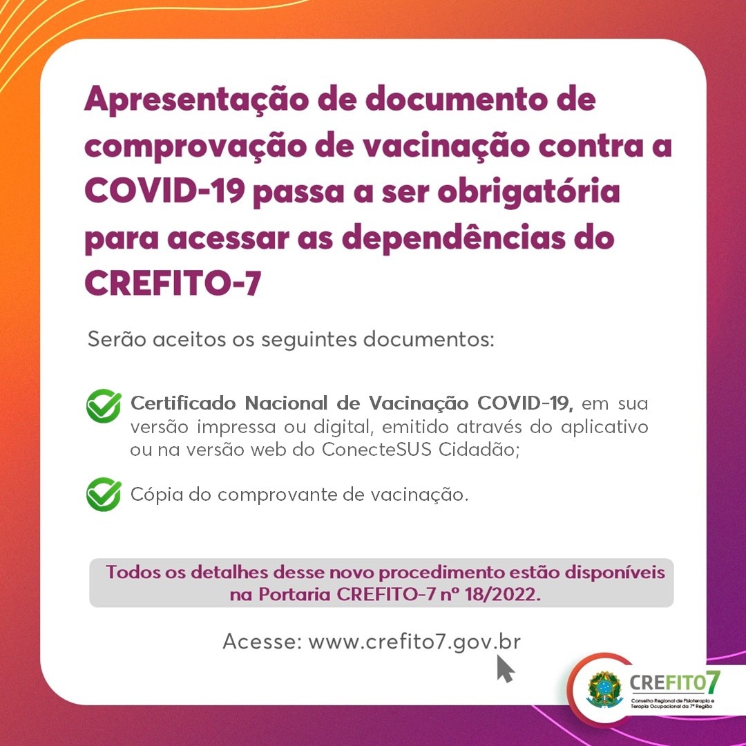 Read more about the article Exigência de comprovante de vacinação