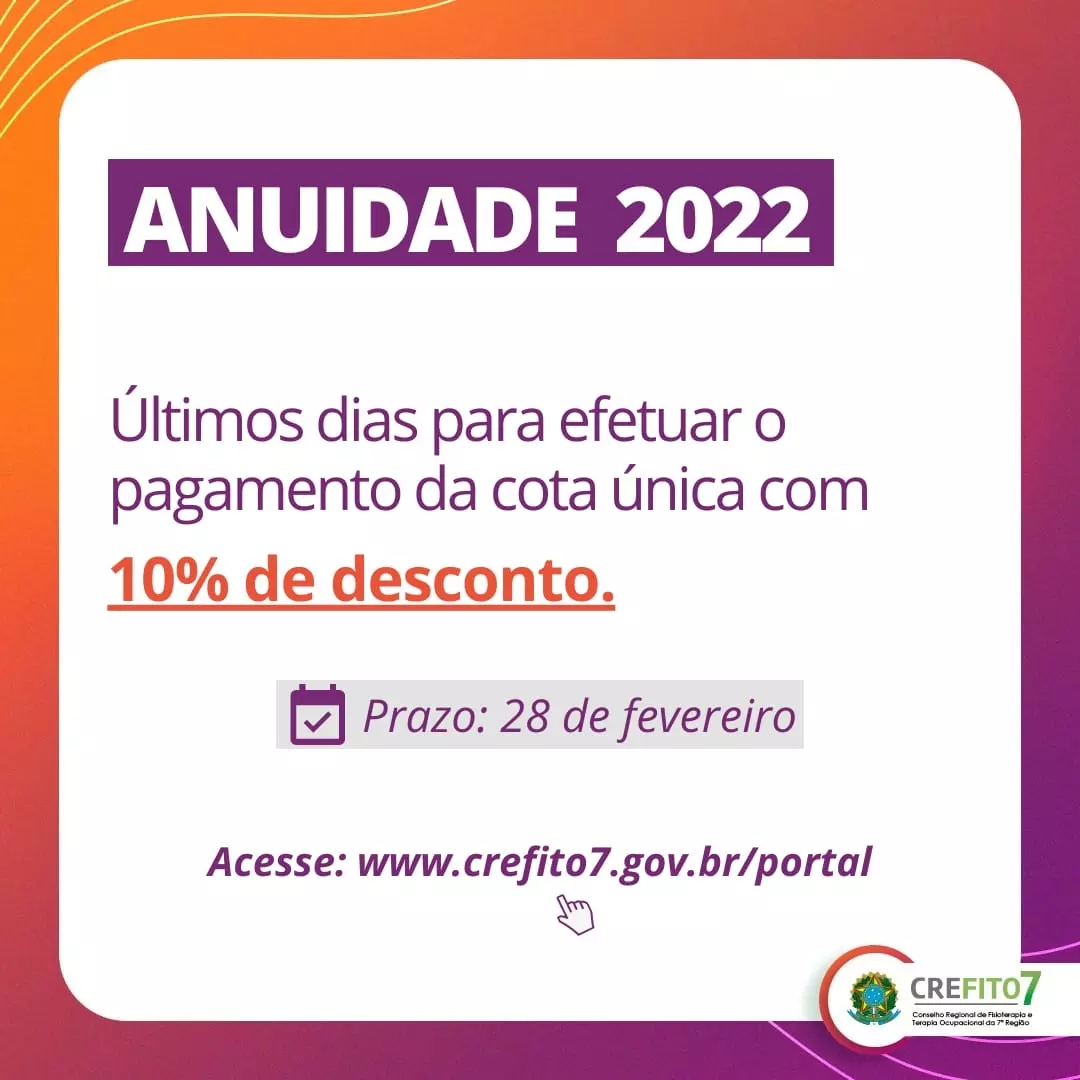 Read more about the article Anuidade 2022