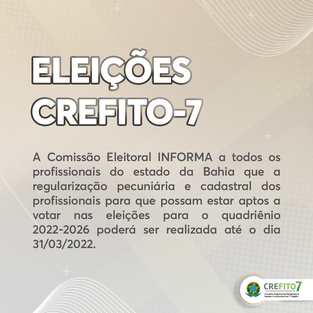 Read more about the article Eleições CREFITO-7