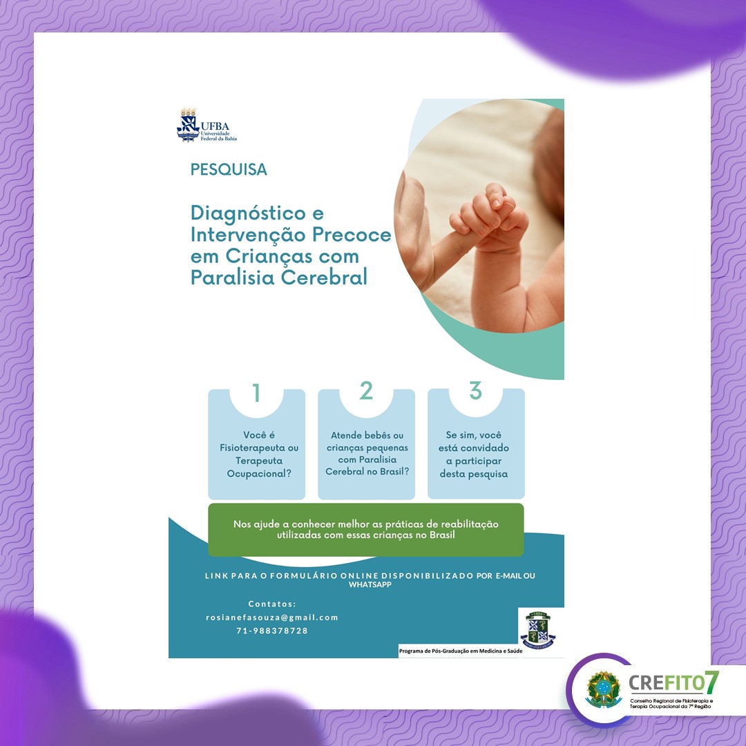Read more about the article Participe da Pesquisa: “Diagnóstico e Intervenção Precoce em crianças com Paralisia Cerebral”