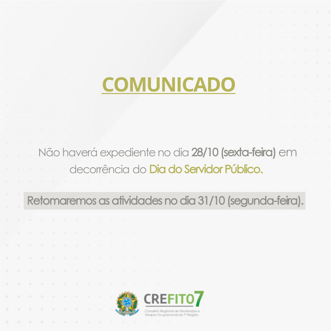 Read more about the article Comunicado – Dia do Servidor Público