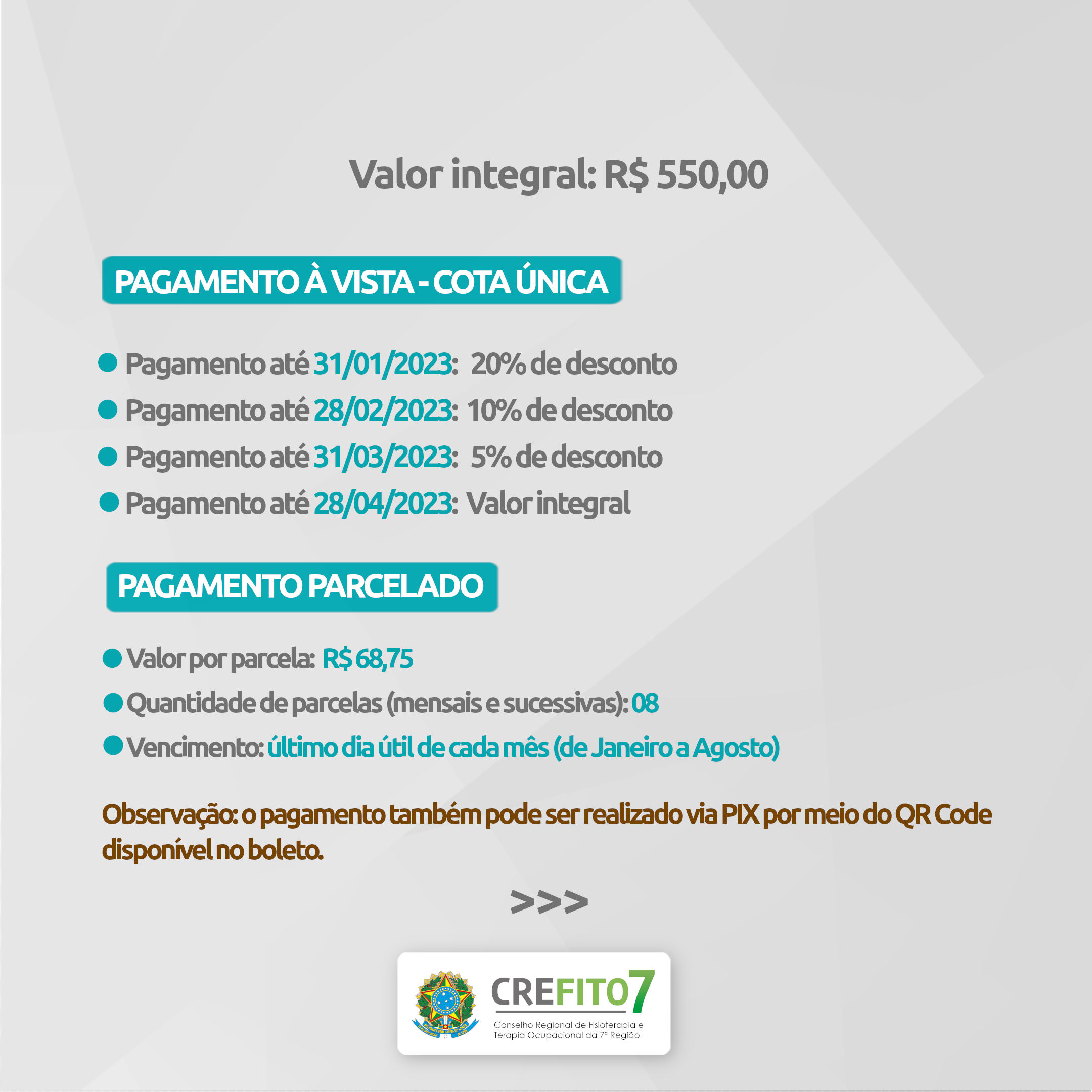 ANUIDADE 2023 – Conselho Regional de Fisioterapia e Terapia Ocupacional