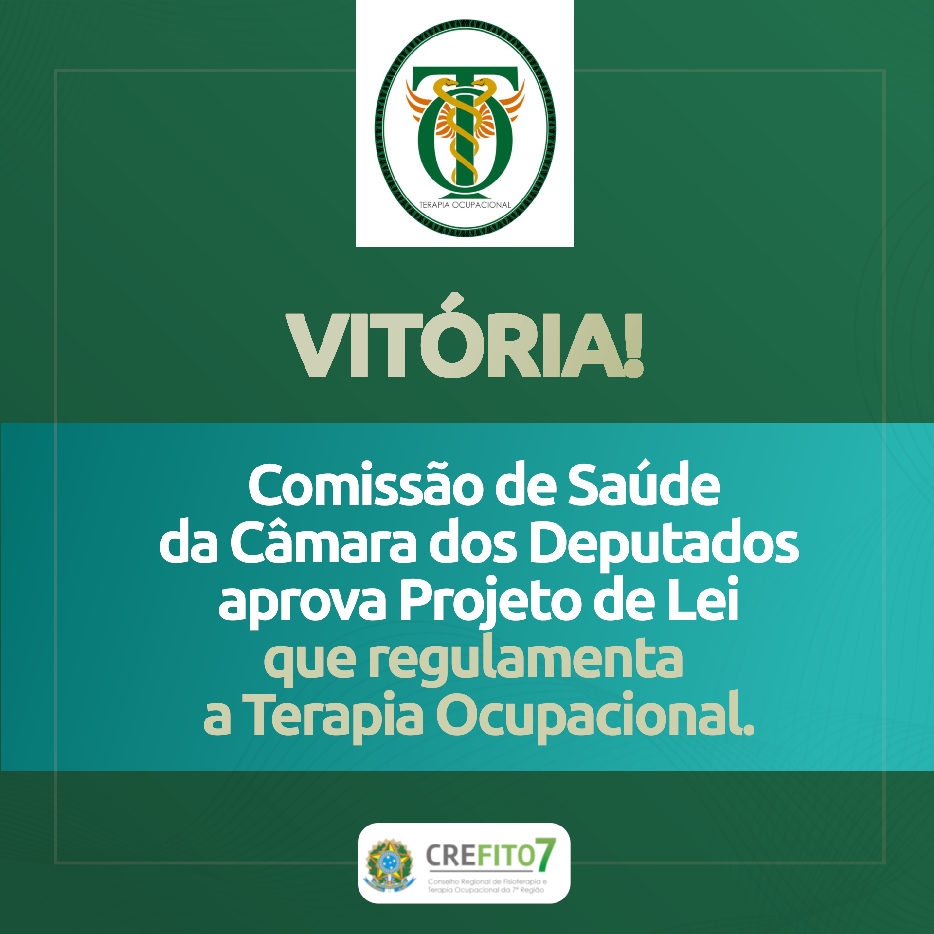 VITÓRIA DA TERAPIA OCUPACIONAL!