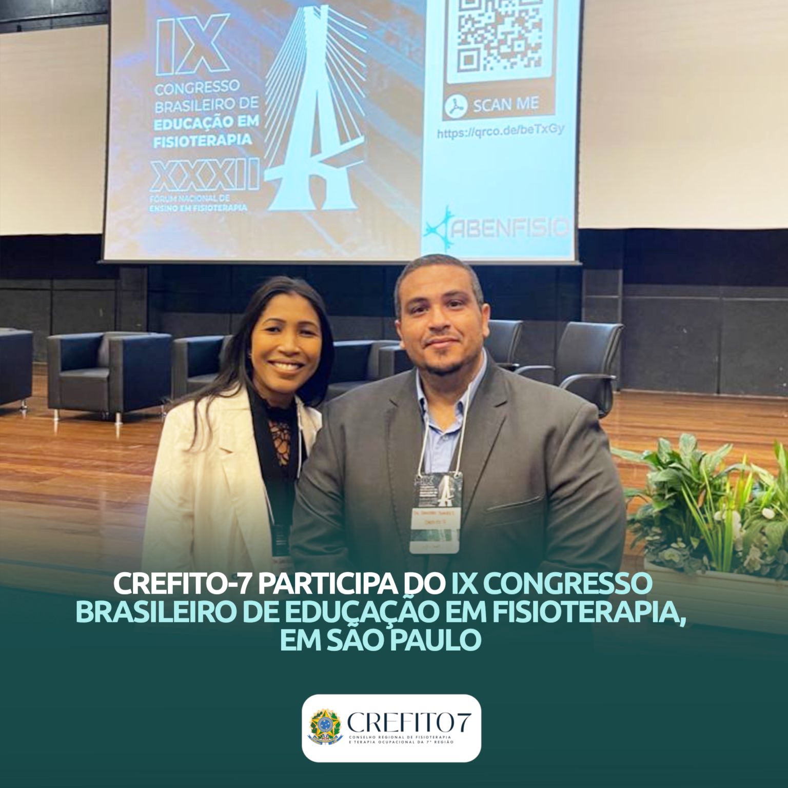 CREFITO-7 participa do IX Congresso Brasileiro de Educação em Fisioterapia, em São Paulo